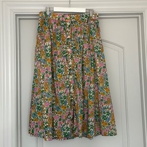 J crew LIBERTY  PRINT  midi skirt
